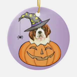 St. Bernard Halloween Julgransprydnad Keramik