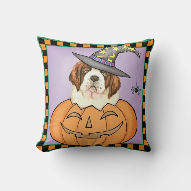 St. Bernard Halloween Kudde (Framsida)