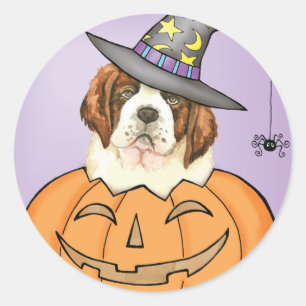 St. Bernard Halloween Runt Klistermärke