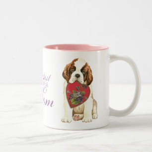 St Bernard Heart Mamma Två-Tonad Mugg
