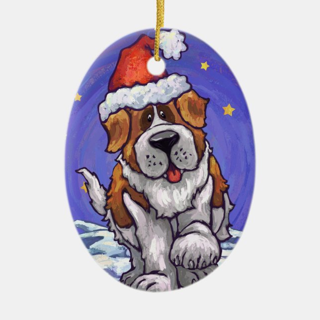 St Bernard helgdag Julgransprydnad Keramik (Framsidan)
