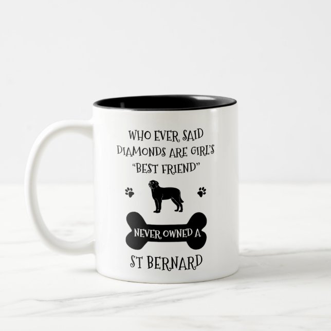 St Bernard Hund, bästa vän Två-Tonad Mugg (Vänster)