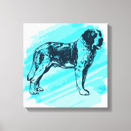 St Bernard hund Canvastryck