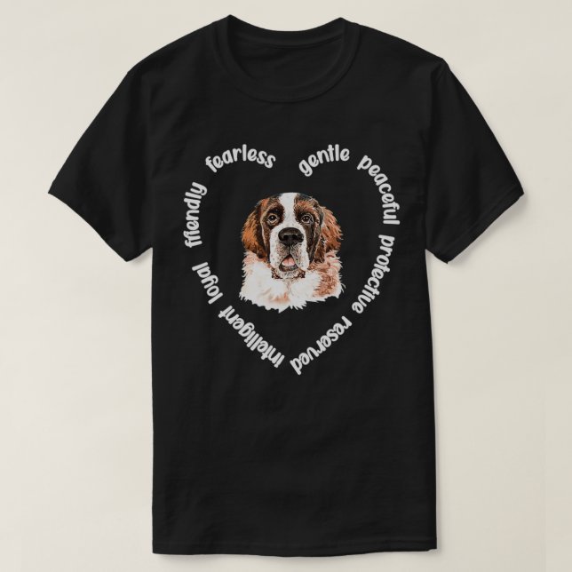 St Bernard Hund Heart Saint Bernard Mamma St Berna T Shirt (Design framsida)