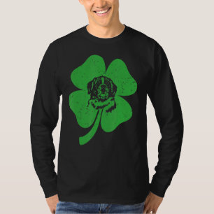 St Bernard Hund Irish Grönt Shamrock C St Patricks T Shirt