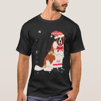 St Bernard Hund Julgran Julafton Mamma Pappa i T Shirt
