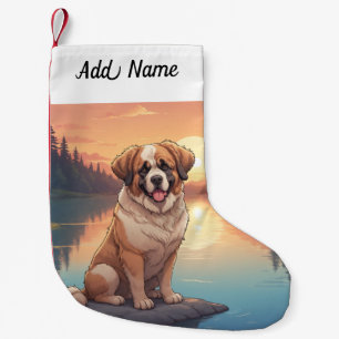 St Bernard Hund Liten Julstrumpa