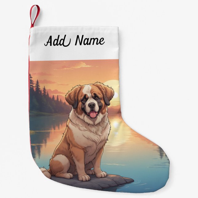 St Bernard Hund Liten Julstrumpa (Framsidan)