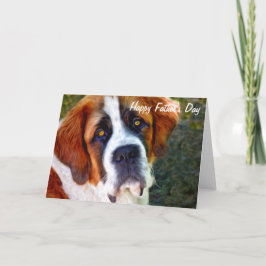 St Bernard Hund Painting Lycklig Fars dag Kort