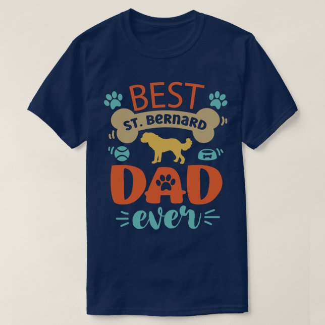 St Bernard Hund Pappa T Shirt (Design framsida)