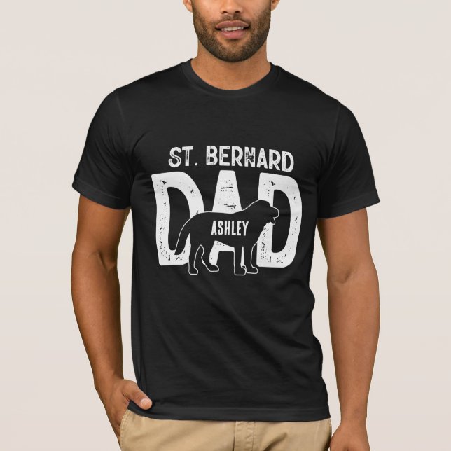 St. Bernard Hund Pappa Valp Pappa T Shirt (Framsida)