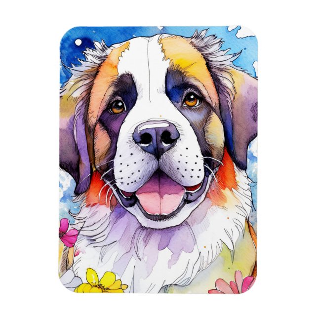 St. Bernard Hund Photo Magnet (Vertikal)
