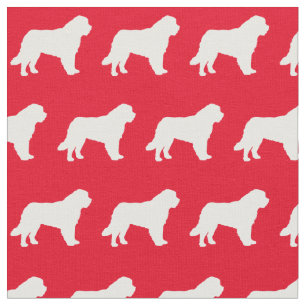 St Bernard Hund Silhouette Pet Red Tyg