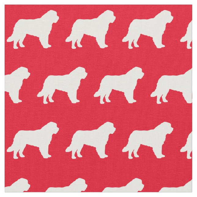 St Bernard Hund Silhouette Pet Red Tyg (Närbild)