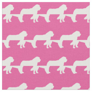 St Bernard Hund Silhouette Pet Rosa Tyg