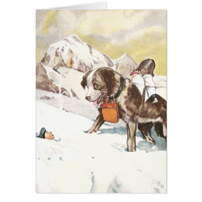 St Bernard hund till räddingen Hälsningskort (Framsidan)