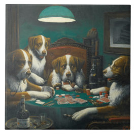St Bernard Hundar Poker Kakelplatta