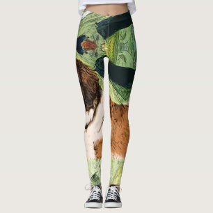 St Bernard hunddamasker Leggings