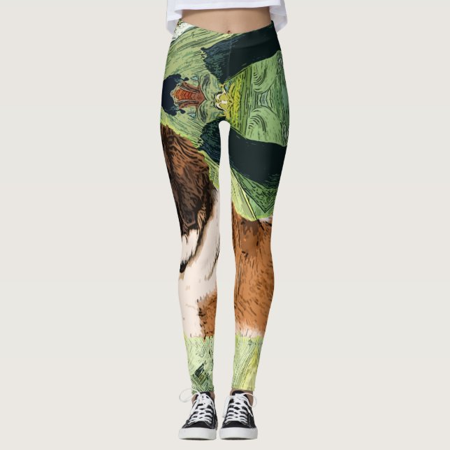 St Bernard hunddamasker Leggings (Framsida)