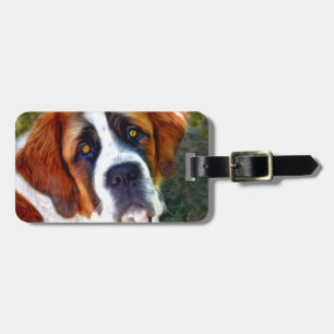 St Bernard hundmålning Bagagebricka