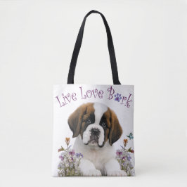 St. Bernard Hundmamma Blommig Tygkasse