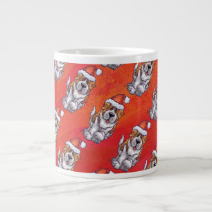 St. Bernard i Hat Mönster on Red Jumbo Mugg