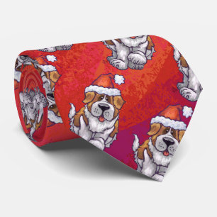 St. Bernard i Hat Mönster on Red Slips