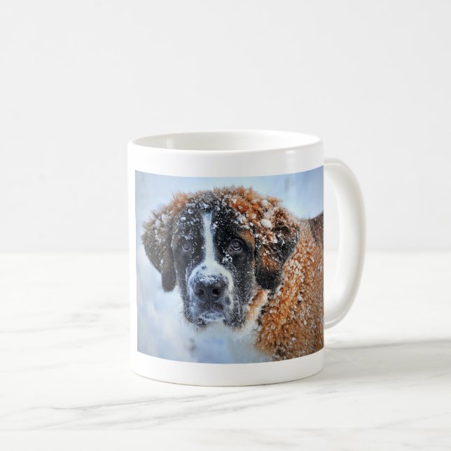 St Bernard i Snö Kaffemugg (Framsida höger)