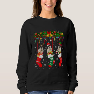 St Bernard i Sock Julafton Reindeer Santa Elf Hund T Shirt