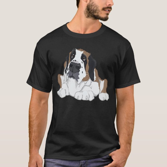 St Bernard ingen text Tee Shirt (Framsida)