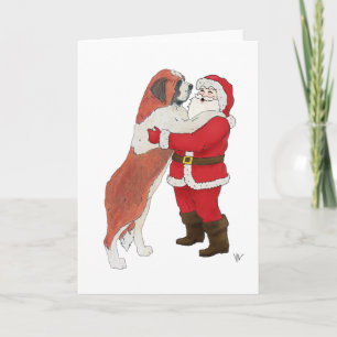 St Bernard Jowly julhälsning Helgkort