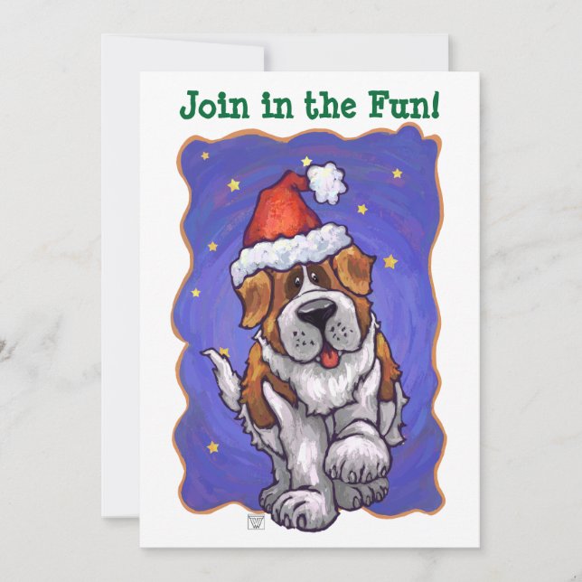 St. Bernard-jul Inbjudningar (Framsida)