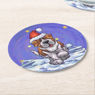 St. Bernard-jul Underlägg Papper Rund
