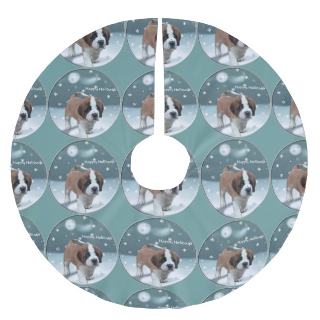 St Bernard-julen Julgransmatta Borstad Polyester (Framsidan)