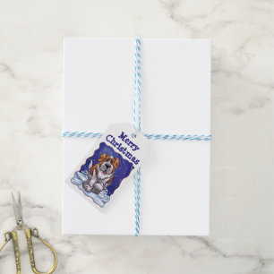St Bernard juletiketter Presentetikett