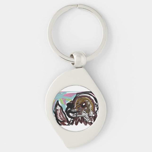 st bernard kärlek swirl silverfärgad nyckelring (Framsidan)