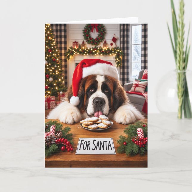 St Bernard-kort Inte Tomte Helgkort (Framsida)