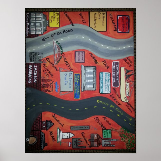 St. Bernard LA "Up da road" och "Down da road" Poster (Framsidan)