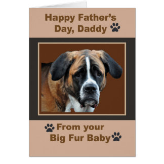 St. Bernard Lycklig Fars dag pappa från Päls Baby Hälsningskort