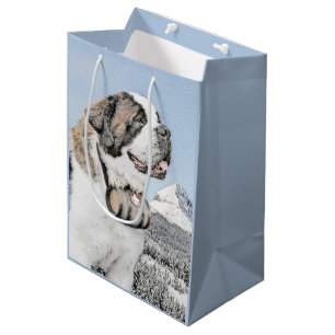 St Bernard målning - gullig original- hundkonst
