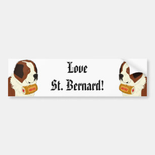 St Bernard med en liten vintrumma - fodra konst Bildekal