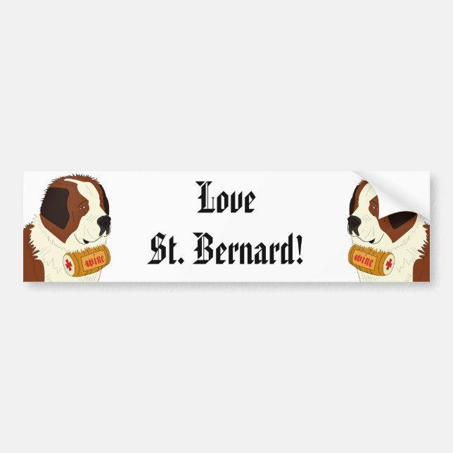 St Bernard med en liten vintrumma - fodra konst Bildekal (Framsidan)