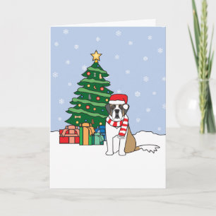 St Bernard och julgran Helgkort