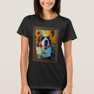 St Bernard Painting Solros Flower Mamma Women Flo T Shirt