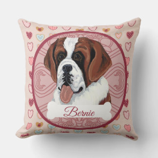 St Bernard Personalize Valentine Pillow Kudde