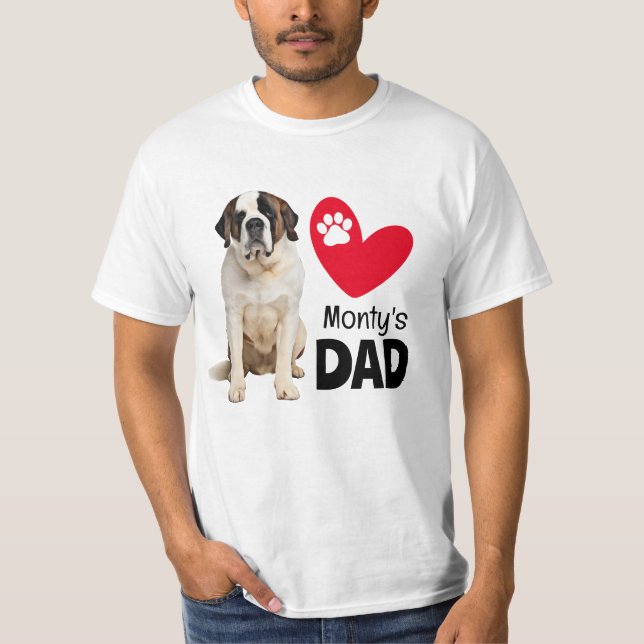 St Bernard Personlig Pappa T-Shirt (Framsida)