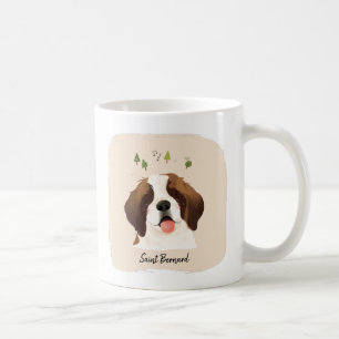 St. Bernard Pet Hund Illustration Porträtt Kaffemugg
