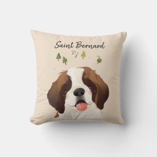 St. Bernard Pet Hund Illustration Porträtt Kudde