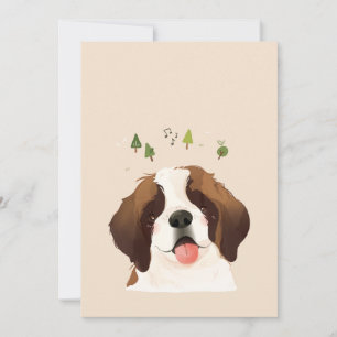 St. Bernard Pet Hund Illustration Porträtt Tack Kort