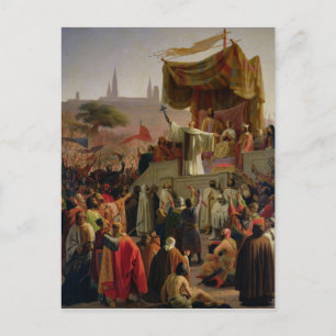 St. Bernard predikar andra korståget Vykort